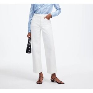 NWT Madewell The Perfect Vintage Wide Leg Crop Jeans White Denim Size 25